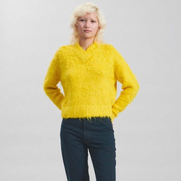 396. Rachel Comey Camini Citron Alpaca Pullover Sweater $457 EUC Medium - Picture 2 of 4